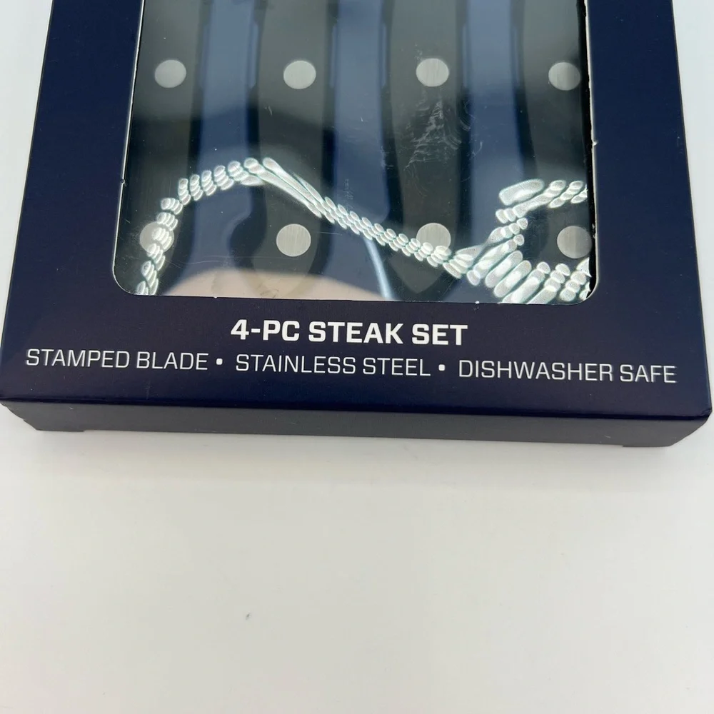 Henckels 4-pc Steak Knife Set, Stamped Blade, Stainless Steel, Dishwasher Safe